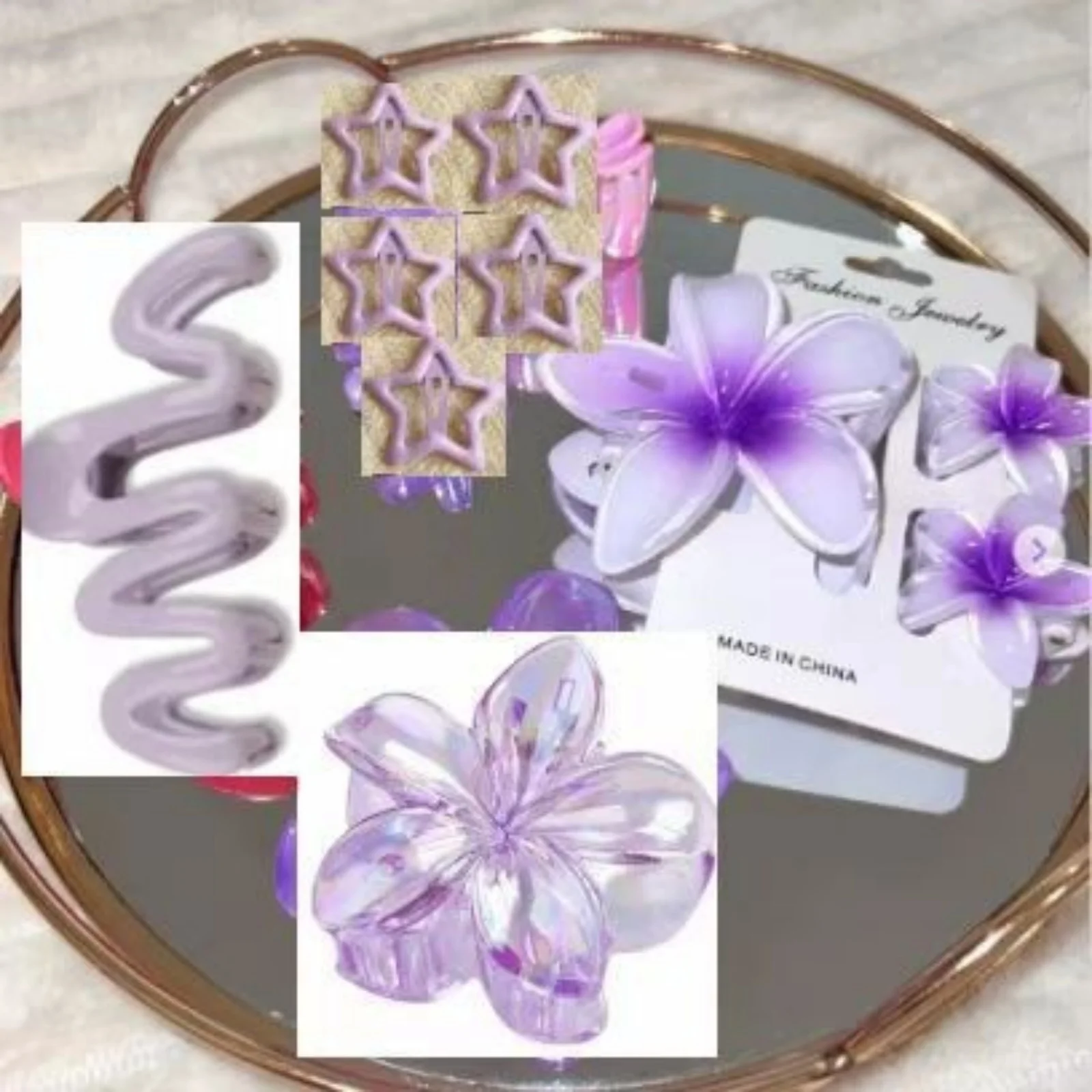 10pcs/set Sweet Gradient Flower Wave Star Hair Clips Claw Clamp Hairpin Women Beach Barrette Hairpin Summer Hair accessories image 6