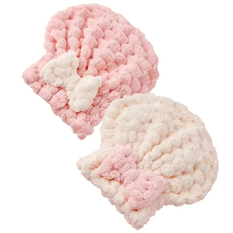 ABKO-2 PCS Toalha Absorvente para Cabelo, Touca de Banho de Microfibra, Toalha de Cabelo de Secagem Rápida, Turbante para Cabelo, para Casa e Viagem