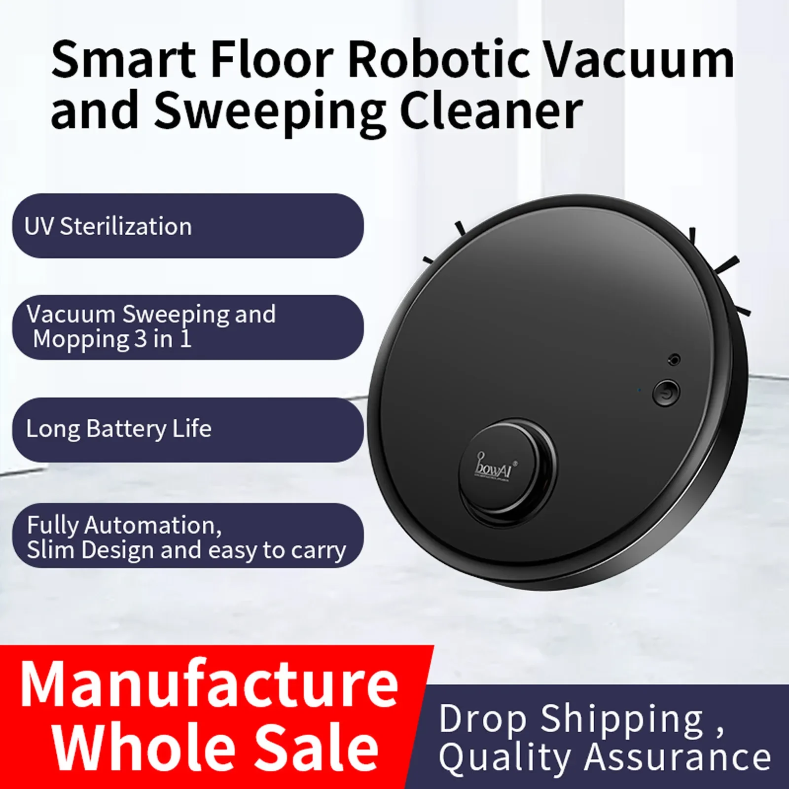 Automatic Vacuum Cleaner Robot with Auto Cleaning, Navigation, Vacuum Dry Wet Mopping - Intelligent Home Tools.