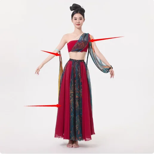 Sexy Apsaras volanti Dunhuang Hanfu Tianzhu Principessa Deserto Regione occidentale Costume da spettacolo di danza Donna