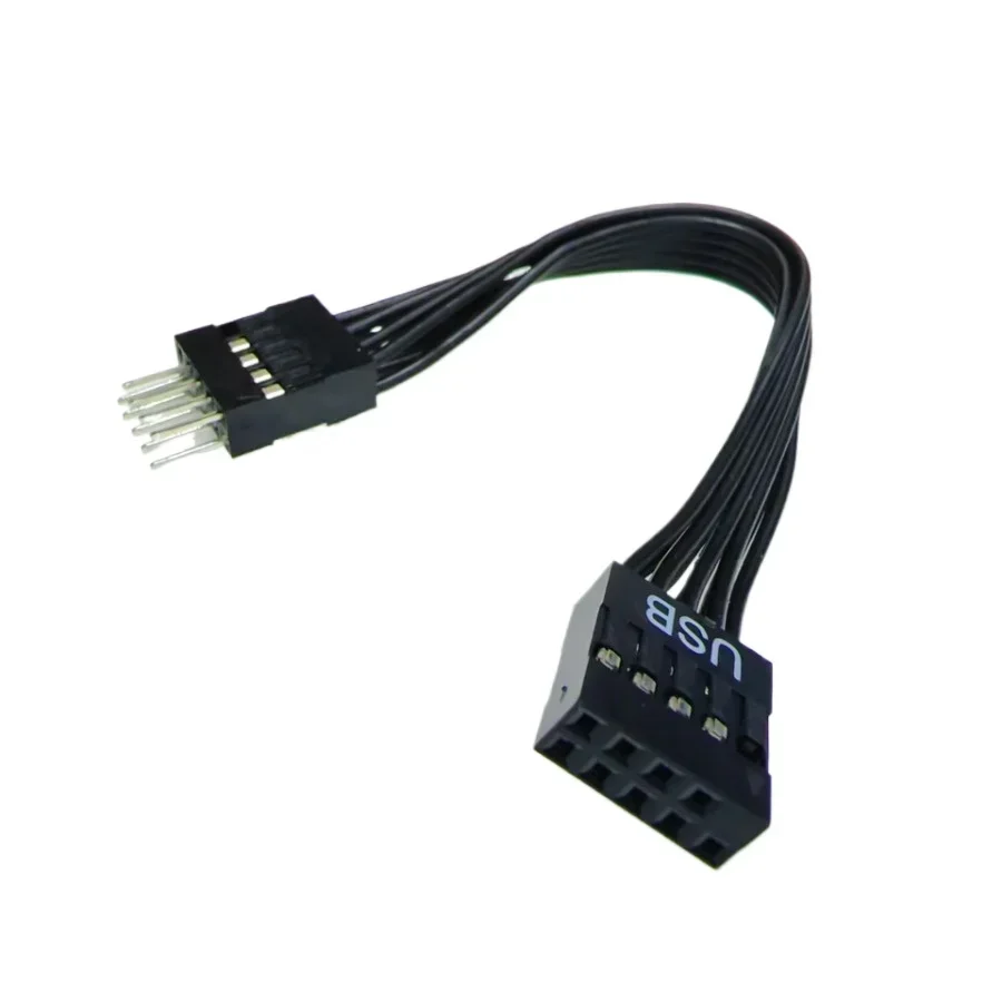 Computer ATX Motherboard Mainboard 9Pin USB 2.0 Male to Female Extension Dupont Data Cable Cord Wire 10CM