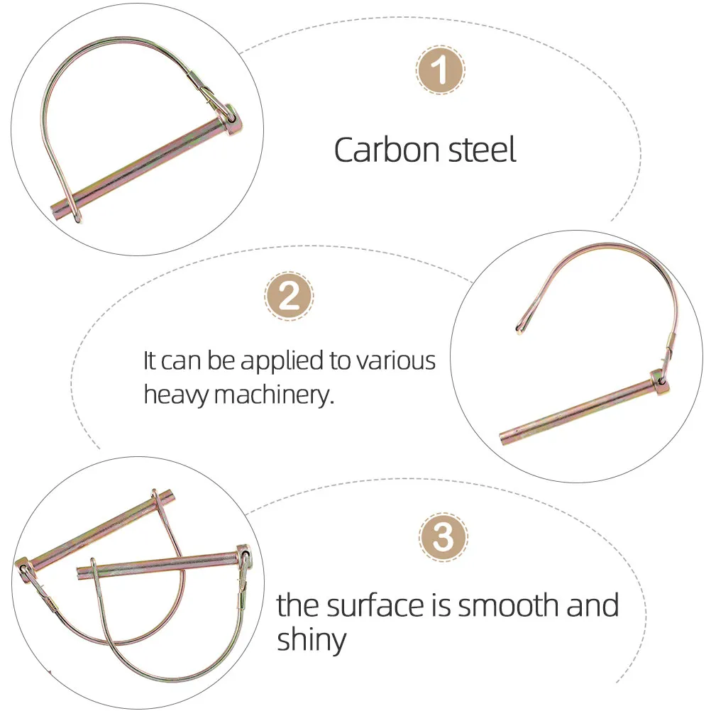 6Pcs Galvanized Alloy Safety Pin for Trailer Coupler Hook Jack Leg Heavy Duty Shaft Locking Fastener Rustproof