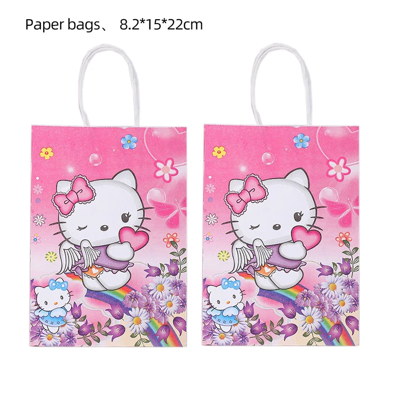 Hello Kitty Unicorn Handbag Candy Bag Gift Box Kraft Paper Bag Birthday Decoration Cartoon Kids Event Party Girls Favor Supplies