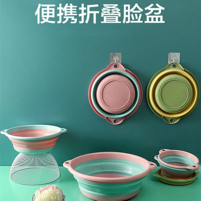 Silicone thickened household washbasin, foldable washbasin, portable folding basin, foot washing and laundry basin