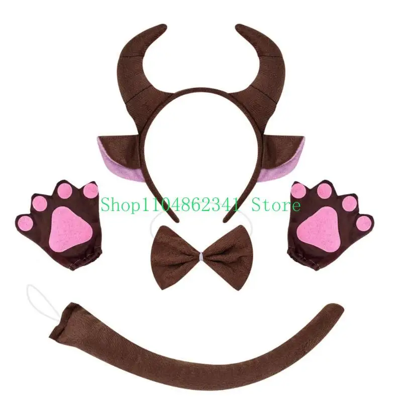 

652F Stylish Horn Hair Accessory Headband for Party Lover and Costume Event