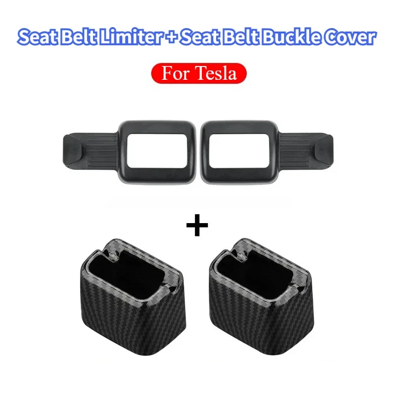 Seat Belt Buckle Cover for Tesla Model 3/Y/S/X/3+ 2PCS ABS Seat Belt Socket Protective Cover Car Interior Accessories 2021-2024