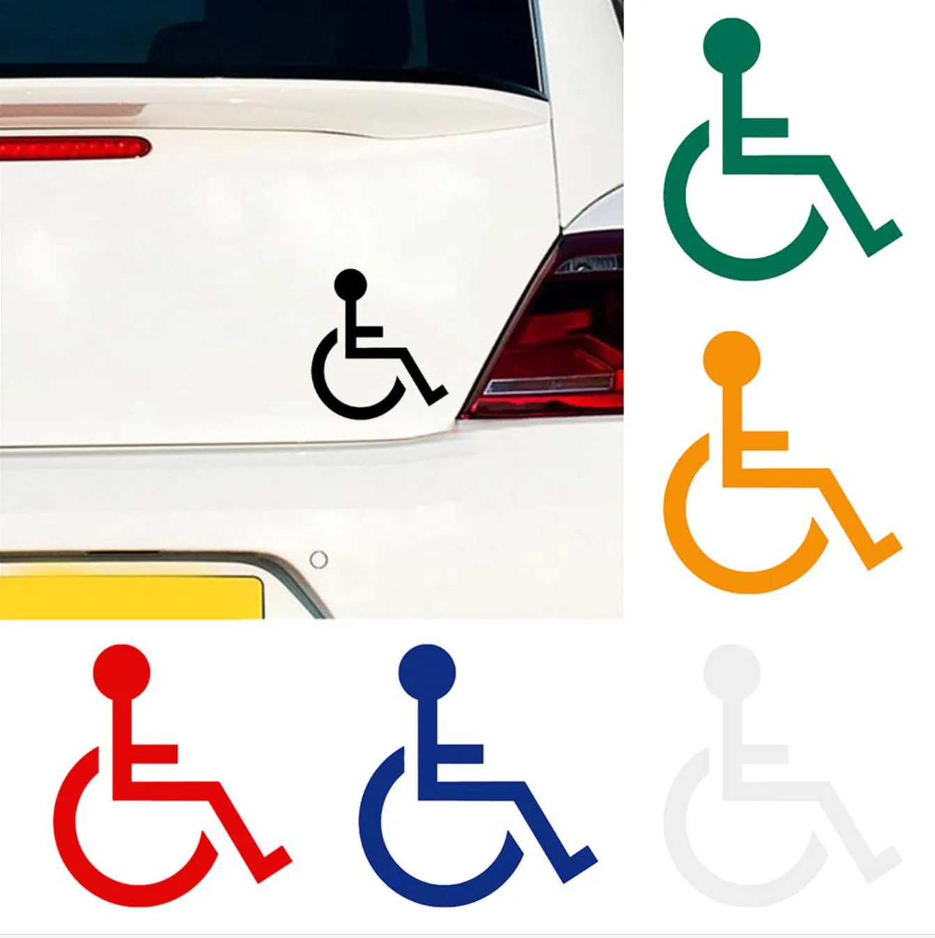 

11,2X10 см наклейки с символом инвалидов, автомобильные наклейки, знак инвалидности для автомобилей, самоклеящиеся ПЭТ