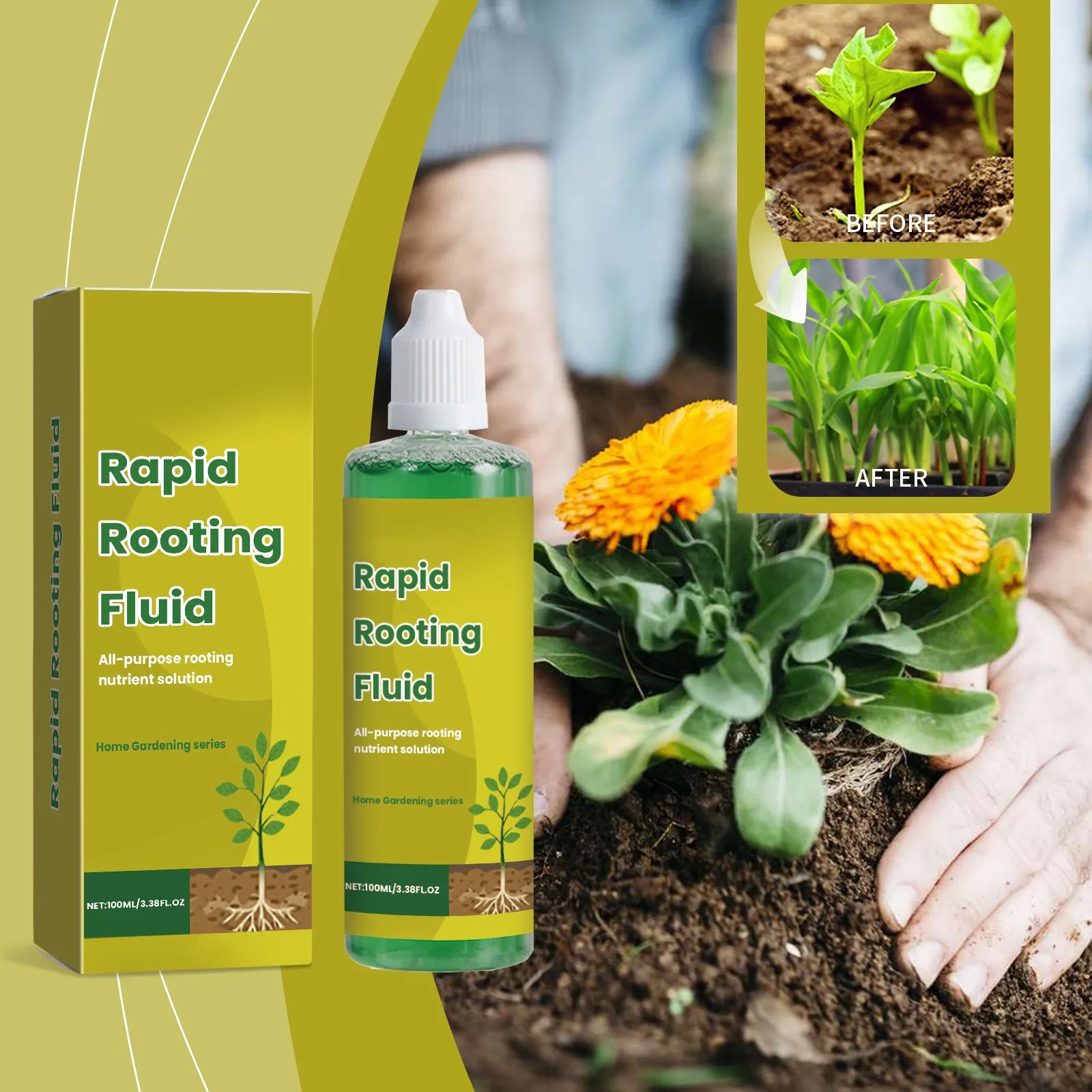 Green Plant Rooting Nutrient Liquid For Plants Green Leaf Fertilizer Growth Stimulator Rooting Stimulator Hydroponic Solution