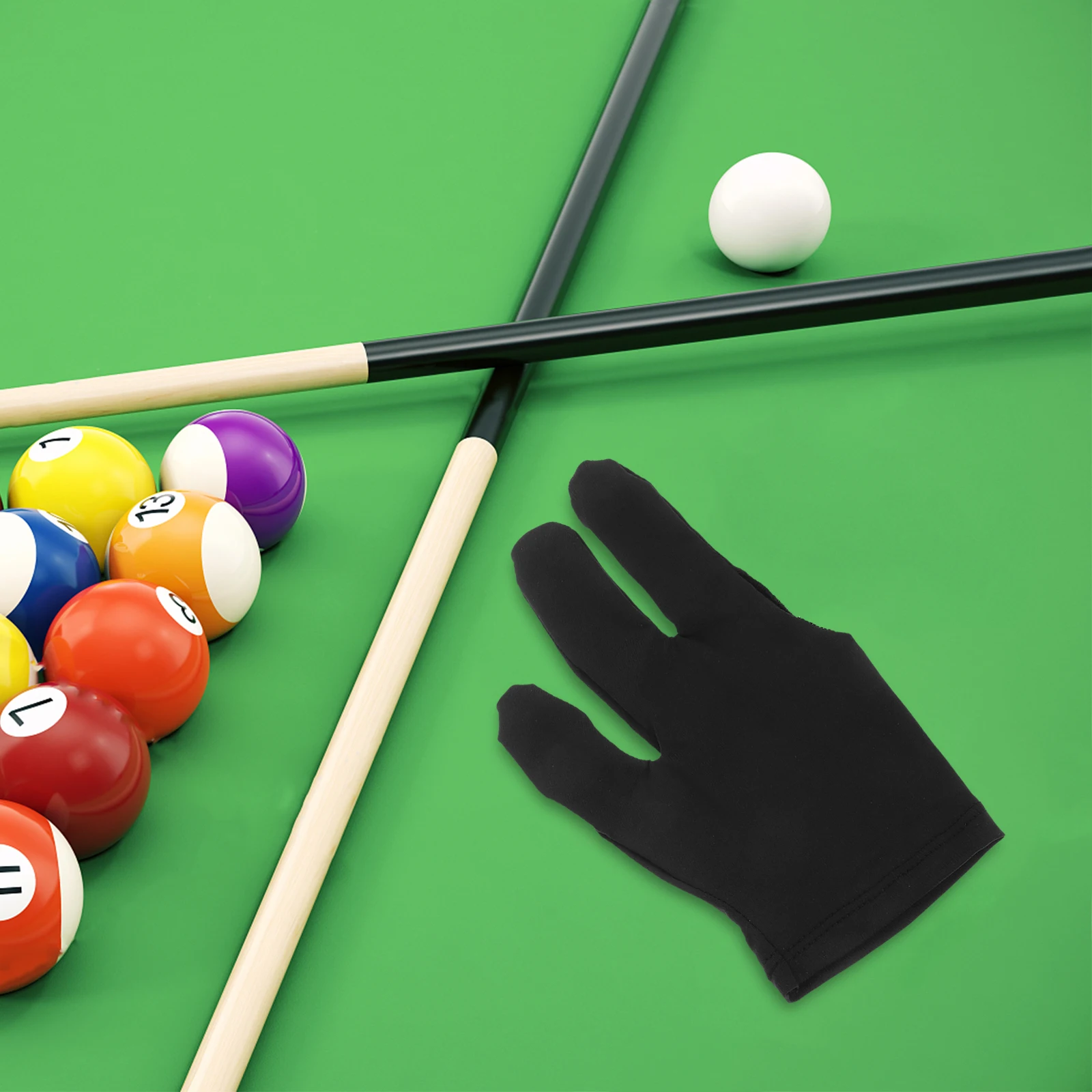 

2pcs 3-Finger Billiard Glove Black Snooker Pool Cue Sport Accessory For Men Women Right Left Hand Breathable Flexible Material