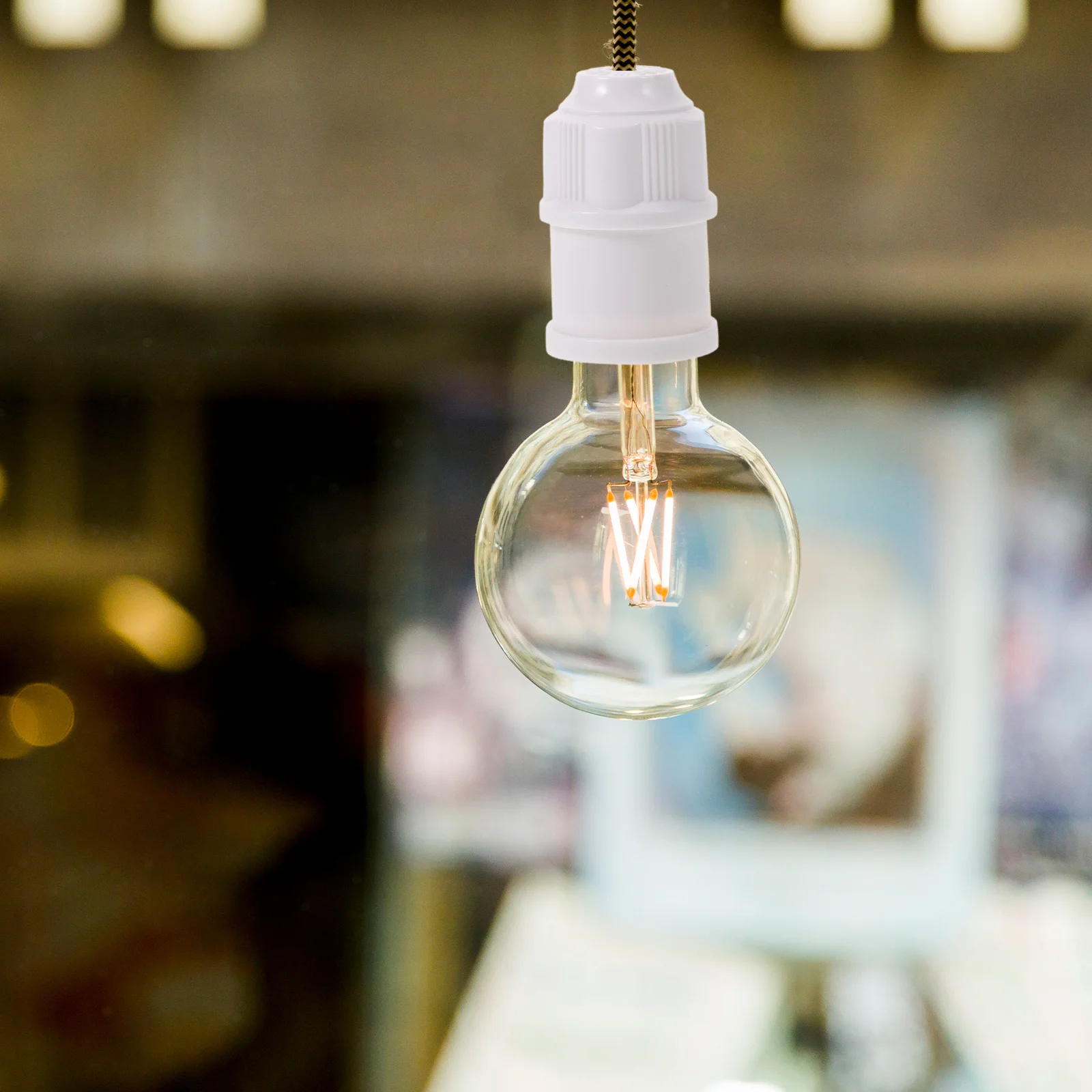 

10 шт. E27 винтовой цоколь для лампы, белый современный дизайн, универсальная совместимость лампы, цоколь для освещения домашнего офиса