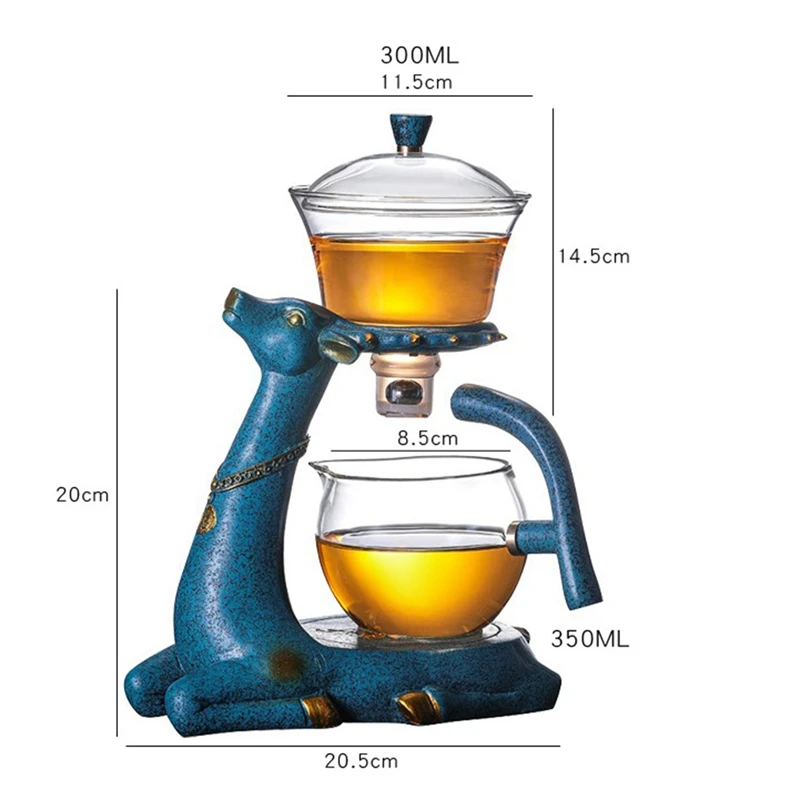 Deer Glass Teapot Turkish Drip Pot Infuser Tea Coffee Pot Heat-Resistant Glass Teapot Puer Kettle For Tea Coffee Make