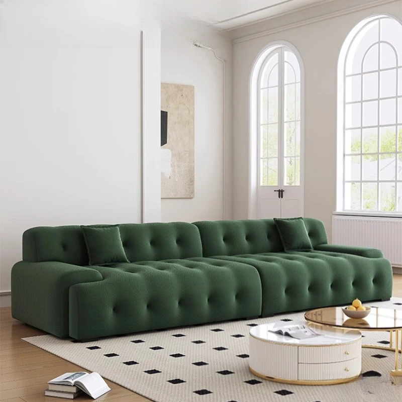 

Italian minimalist Rochburg sofa cream wind bubble Internet celebrity straight row sofa designer small apartment fabric sofa