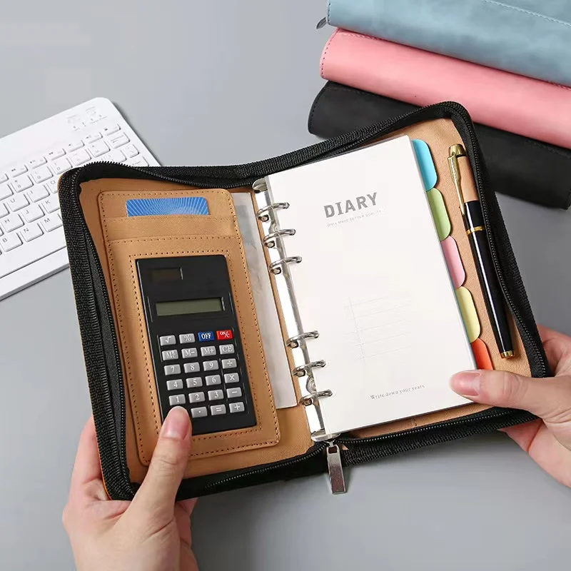 Buon materiale A6 PU Leather Budget Binder Notebook Cash buste System Set Binder tasche Money Budget Saving Bill Organizer