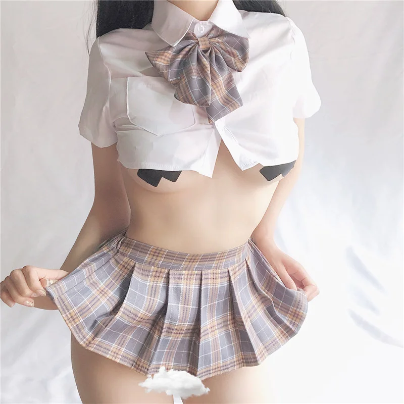 Feminino sexy estilo japonês cosplay cheerleader xadrez boate festa super mini plissado bonito senhoras curtas mini saias