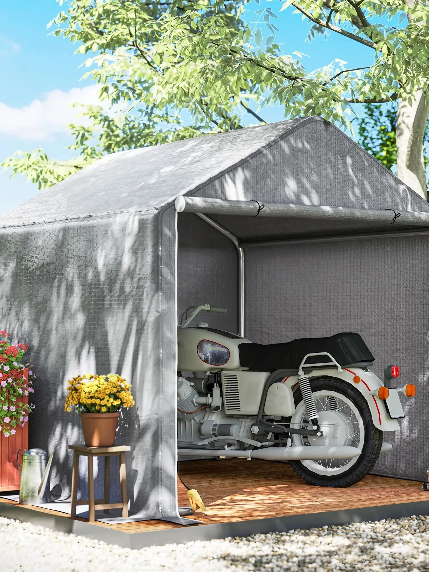 OUTSUNNY Abri de jardin ext&eacute;rieur r&eacute;sistance UV