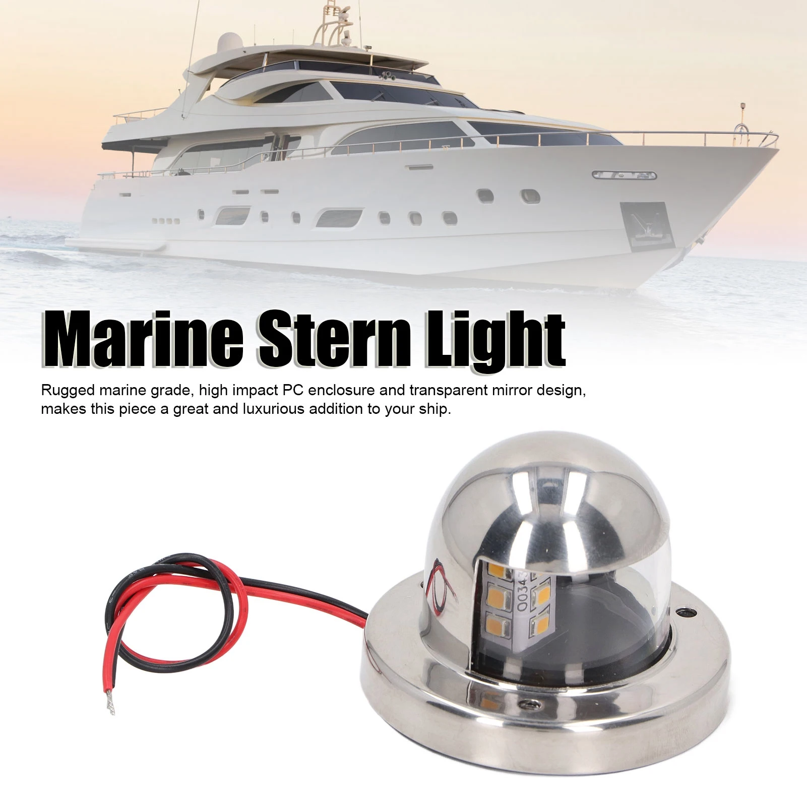 

Marine Lights White IP66 Waterproof 135° Navigation Lights 12V Rugged 2nm Visibility for Boats Yachts Pontoon