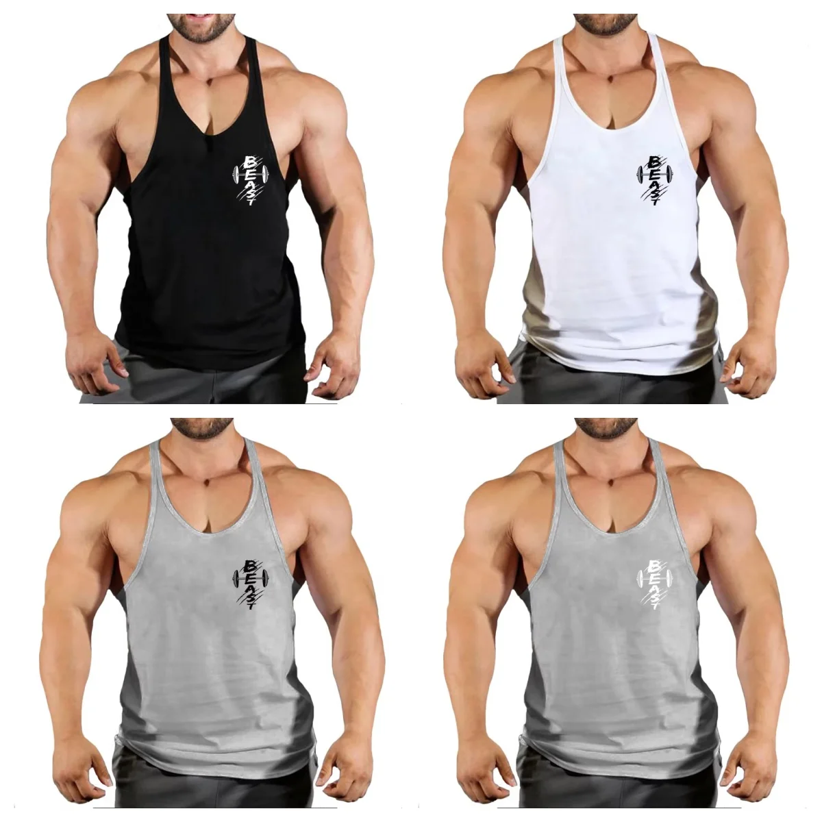 

Men's Vest Clothing Men's Bodybuilding Vest Muscle Sleeveless Vest Fashion Strap Vest Gym Exercise Shirt Fitness Loose Top
