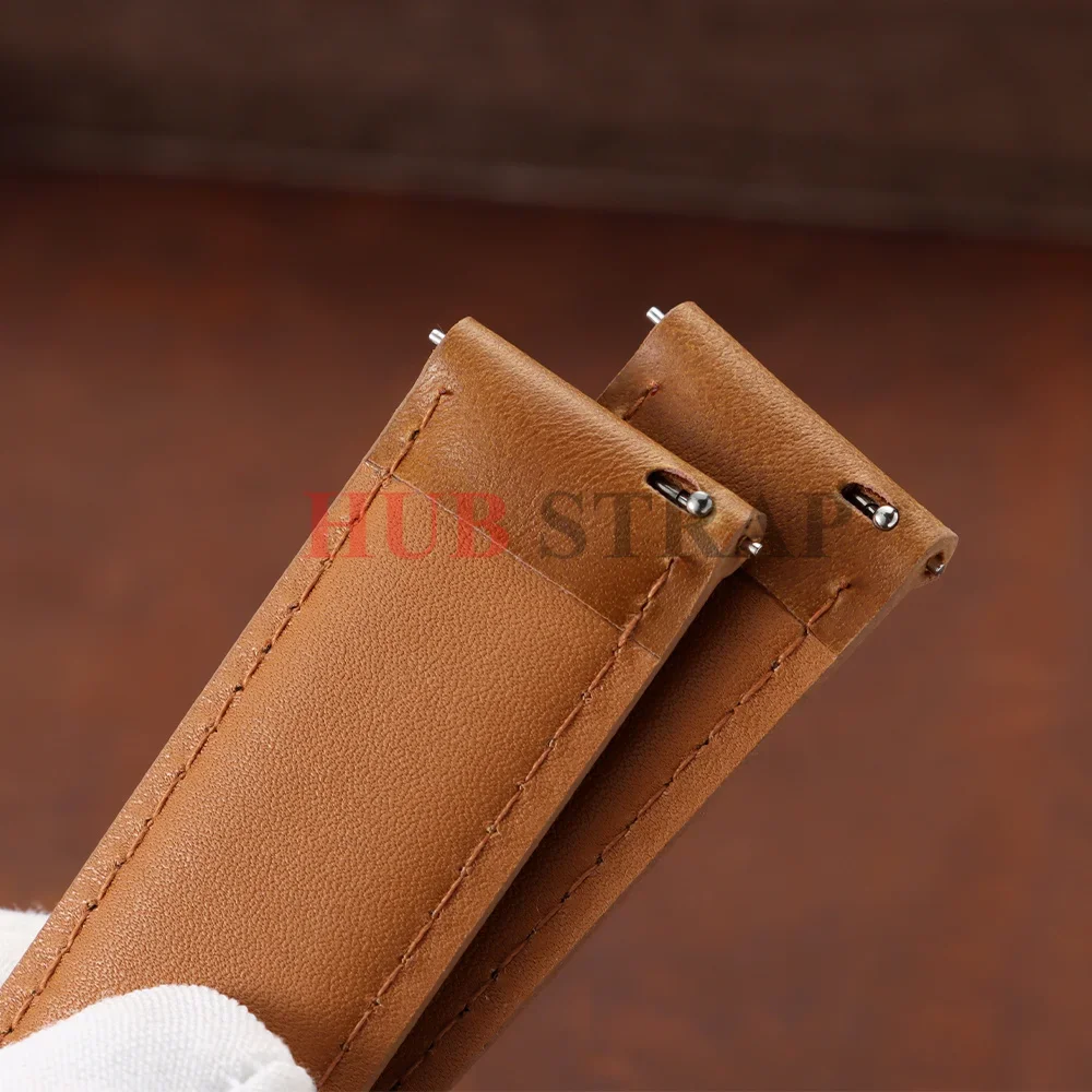 18mm 20mm 22mm Schnellverschluss Echtleder-Uhrenarmband für DW für Omega Schwarz Braun Rot Dornschließe Uhrenzubehör – Detail 3