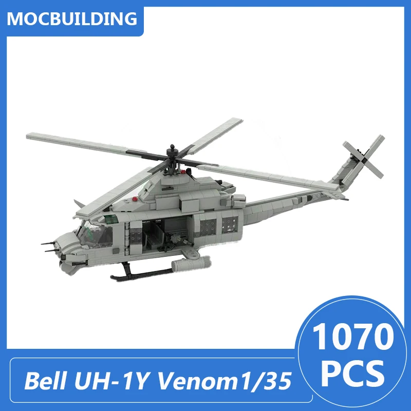 Dzwon UH-1Y jad 1/35 skala Model Moc klocki do samodzielnego montażu cegły wojskowa kolekcja edukacyjna zabawki prezenty 1070 szt