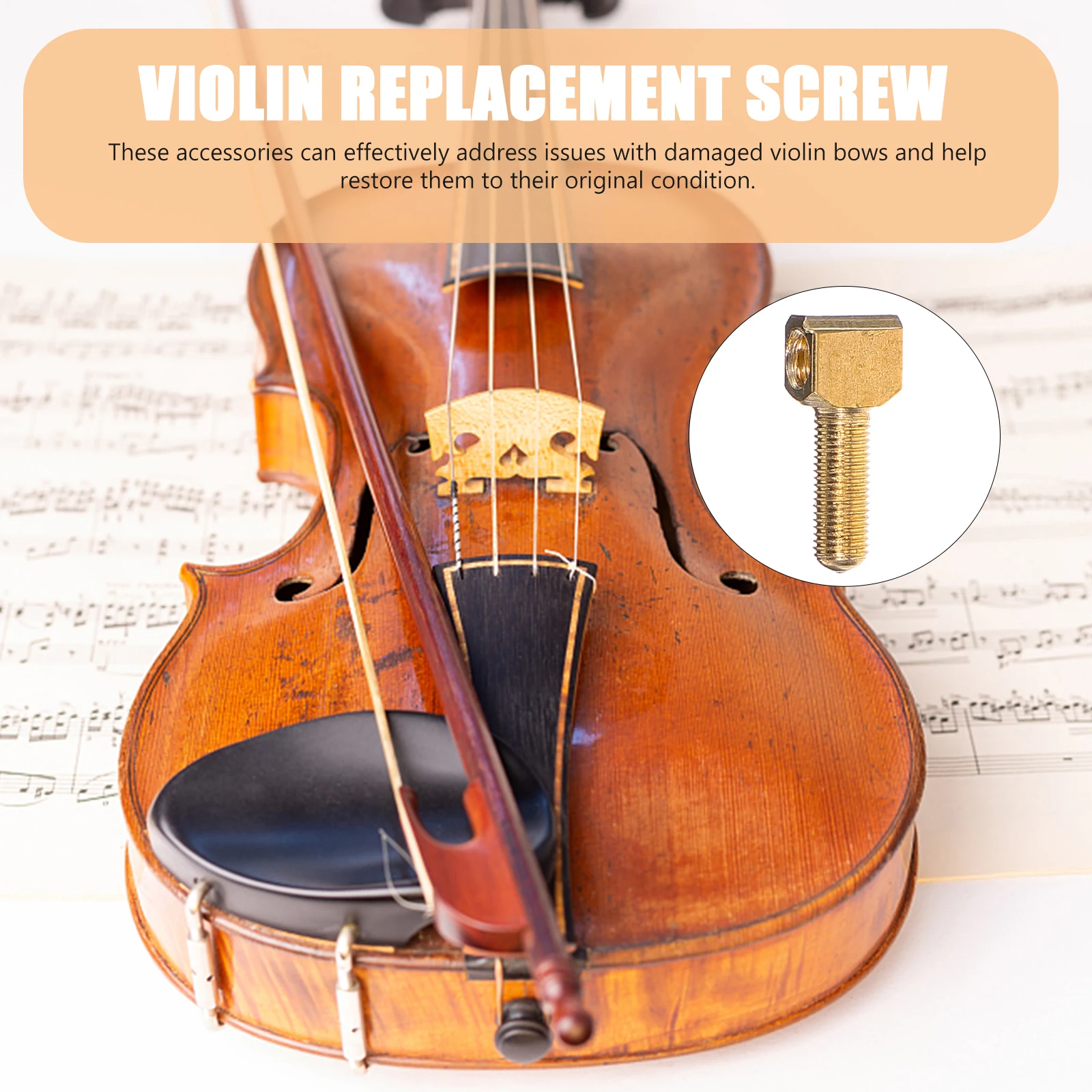 

4pcs Violin Bow Screw Replacement Frog Parts String Instrument Accessories Repair Kit For Violin Viola Rod Fittings Durable Easy