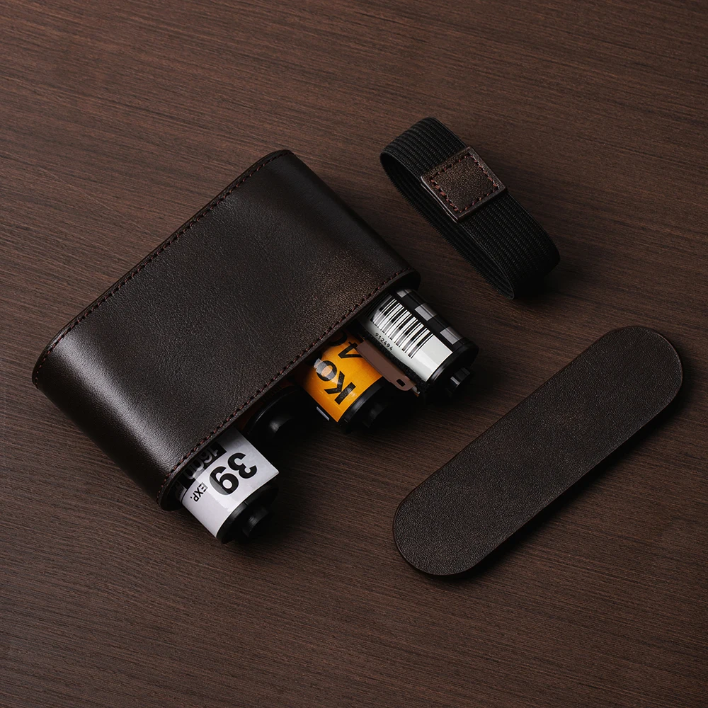 

Genuine Leather 35 Film Storage Box 4 Rolls of 135mm Black&White Color Film Container Case 120/135/35mm Film Case for 135 35mm