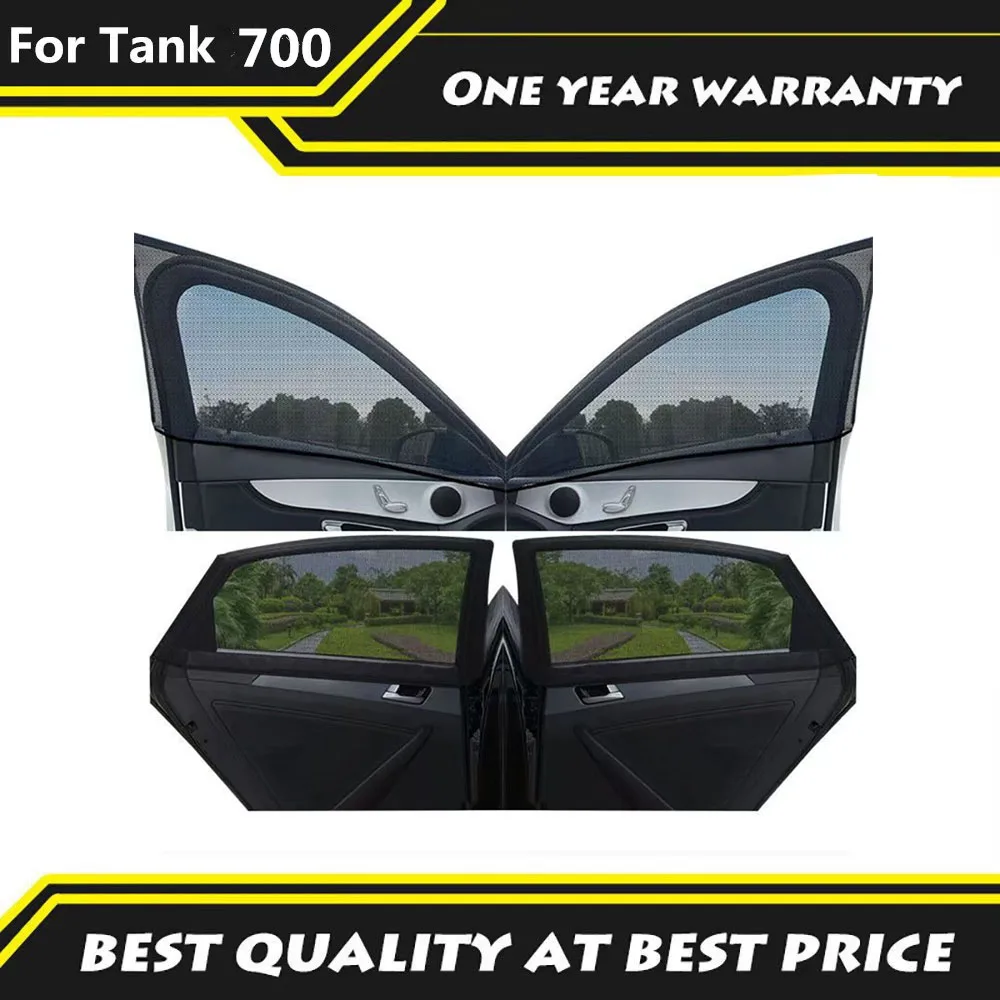 

For Tank 700HI4-T 2024 2025 Car Window Mosquito Net Mesh Sunshade Curtain Sun Protection Glass Mosquito Net Privacy Protection