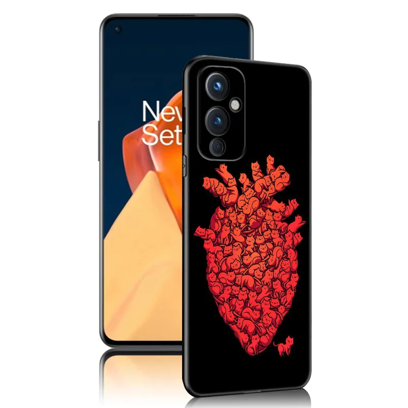 Czarny kot halloween etui na telefon OnePlus 9 10 ACE 2V Pro 9RT 10T 10R 11R Nord CE 2 3 Lite N10 N20 N30 5G czarny pokrywa silikonowa