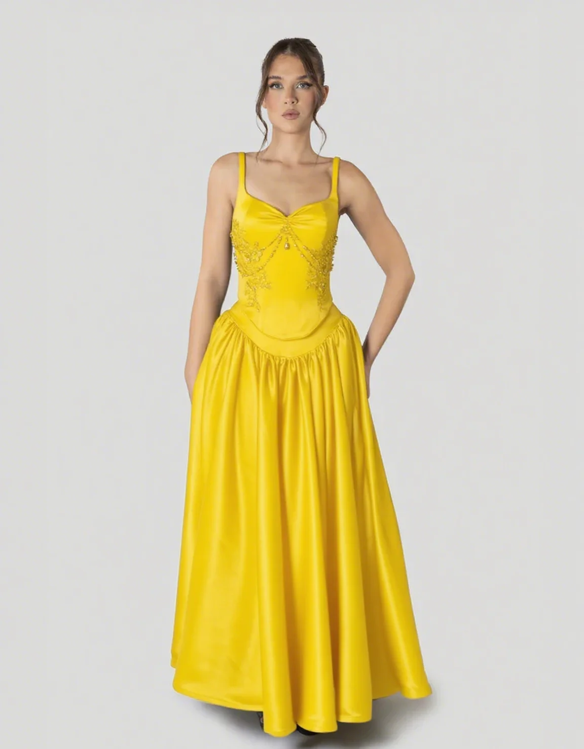 

Luxuy Prom Dress Satin Corset and Midi Skirt Set Evening Dress Customized