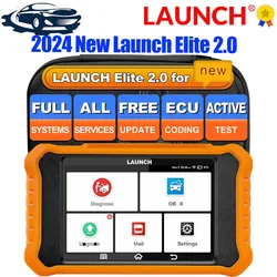 LAUNCH X431 Creader Elite 2.0 BBA Full System Diagnostic Tools OBD2 Scanner Active Test ECU Coding For BMW For Benz For Audi