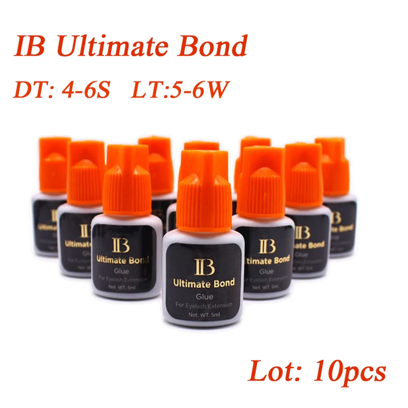 10Pcs Orange Cap IB Ultimate Bond Glue for Eyelash Extension Supply Long Lasting Waterproof Adhesive Korea Original Makeup Tools