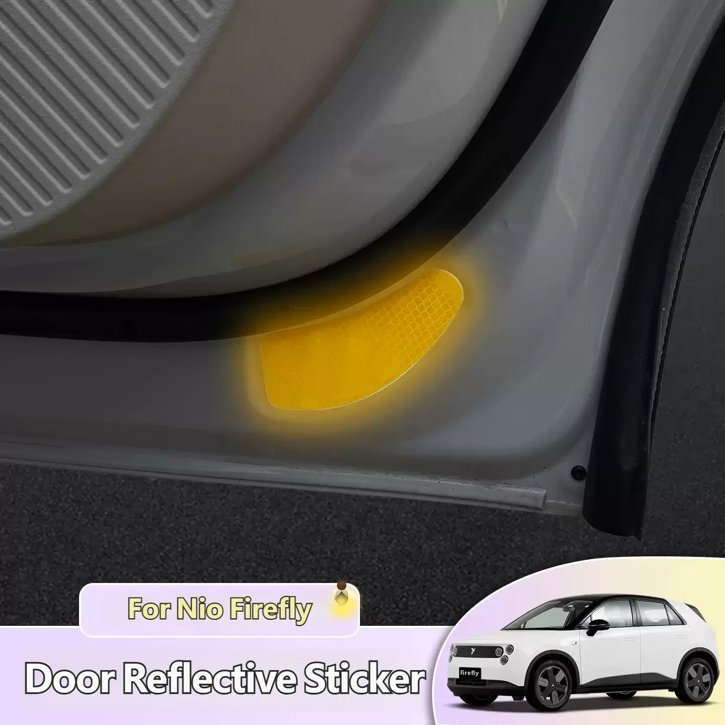 For Nio Firefly 4pcs Car Door Reflective Safety Stickers For Night Visibility. Easy To Apply, Durable adhesive Warning Labels