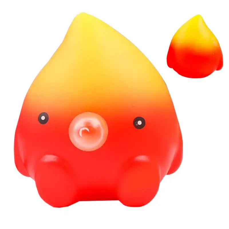 

Fire Doll Fidget Toy Pinch Cute Fire Doll Spit Bubble Stress Balls 3.9inch Spit Bubble Small Fire Keychain For Children And