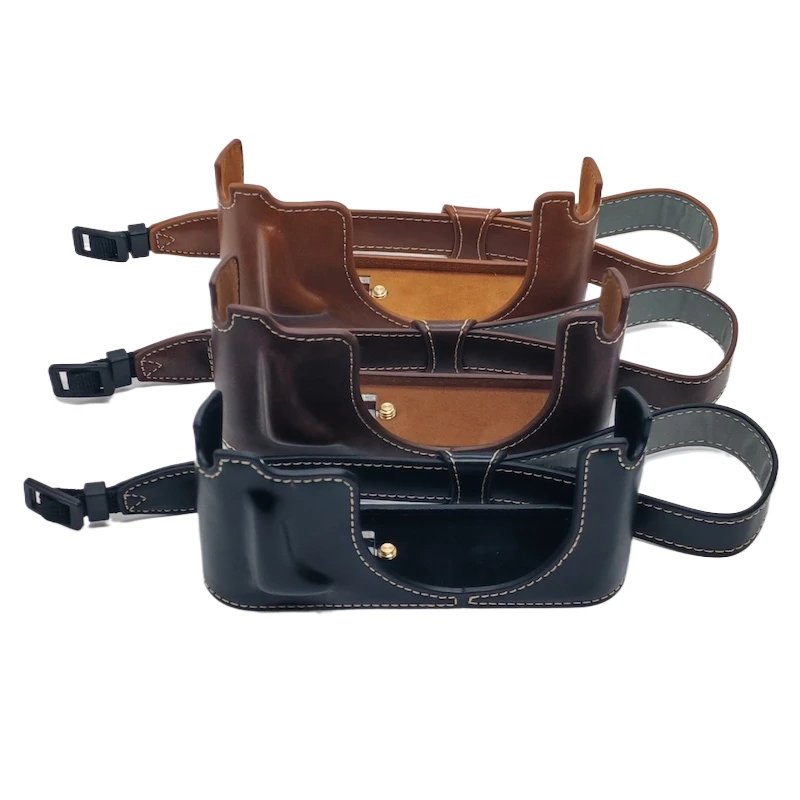 PU Leather Camera Half Case for Leica X Vario(Typ 107) / X(TYP 113) XV Bottom Openning Protect Grip