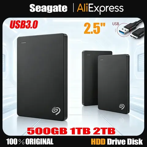 For Seagate External Hard Disk 500GB 1TB 2TB Storage Backup +Ultra-Thin USB 3.0 HDD 2.5 "Portable
