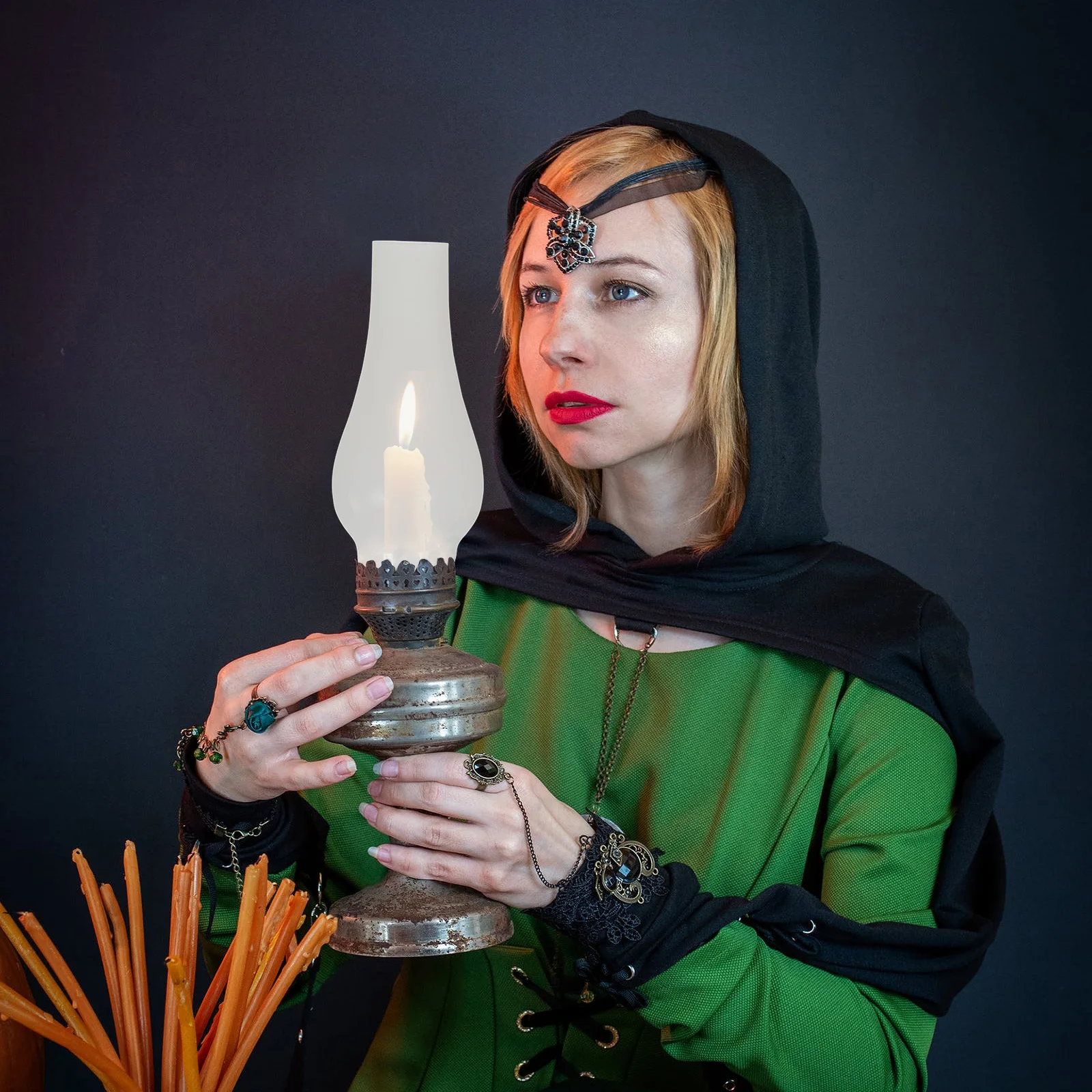 

Retro Frosted Oil Lamp Glass Cover Replacement Windproof Heat Resistant Chimney for Lamp Fixture Upgrade