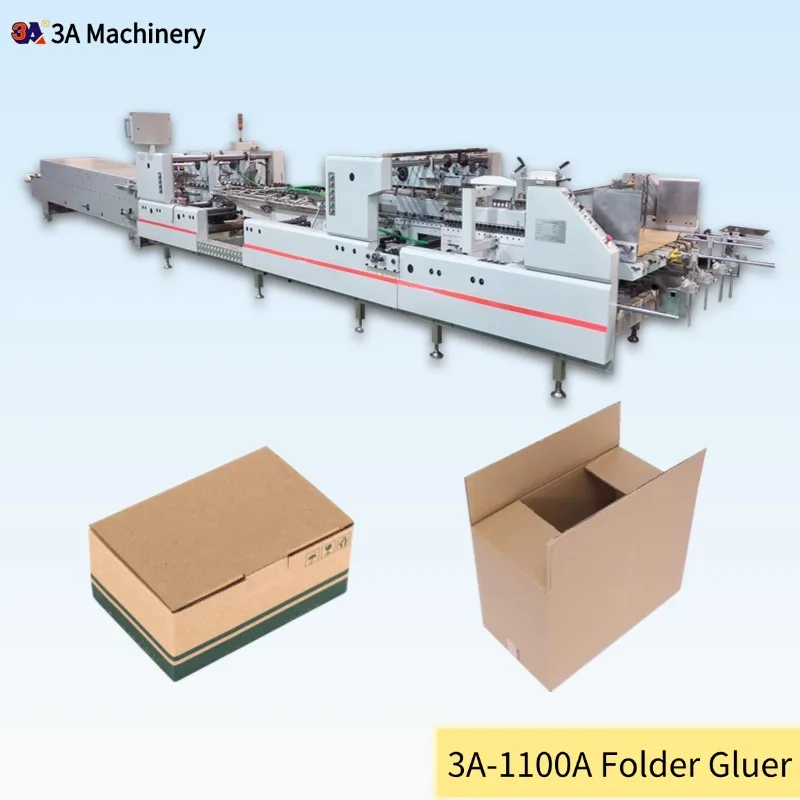 Digital Control 3A-1100 Paper Box Folding Machine With Mechanical Jogging System for E-flute Corrugated Box Boxes Card Cartons