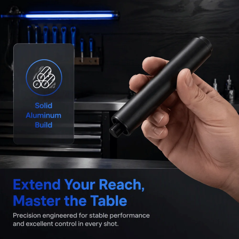 6 Inch Length Pool Cue Extender Aluminum Material Easy To Install Pool Cue Extension Stick Billiards Cue Stick Extension