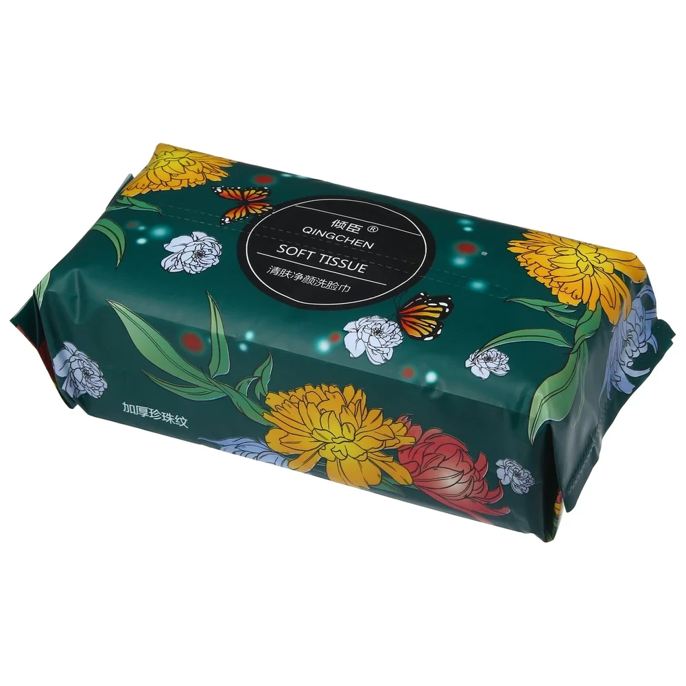 حزمة من 50 مناشف وجه للاستعمال مرة واحدة، مناديل مكياج قطنية فائقة النعومة للاستخدام المزدوج، أسطح تنظيف الأيدي، تغليف متينة