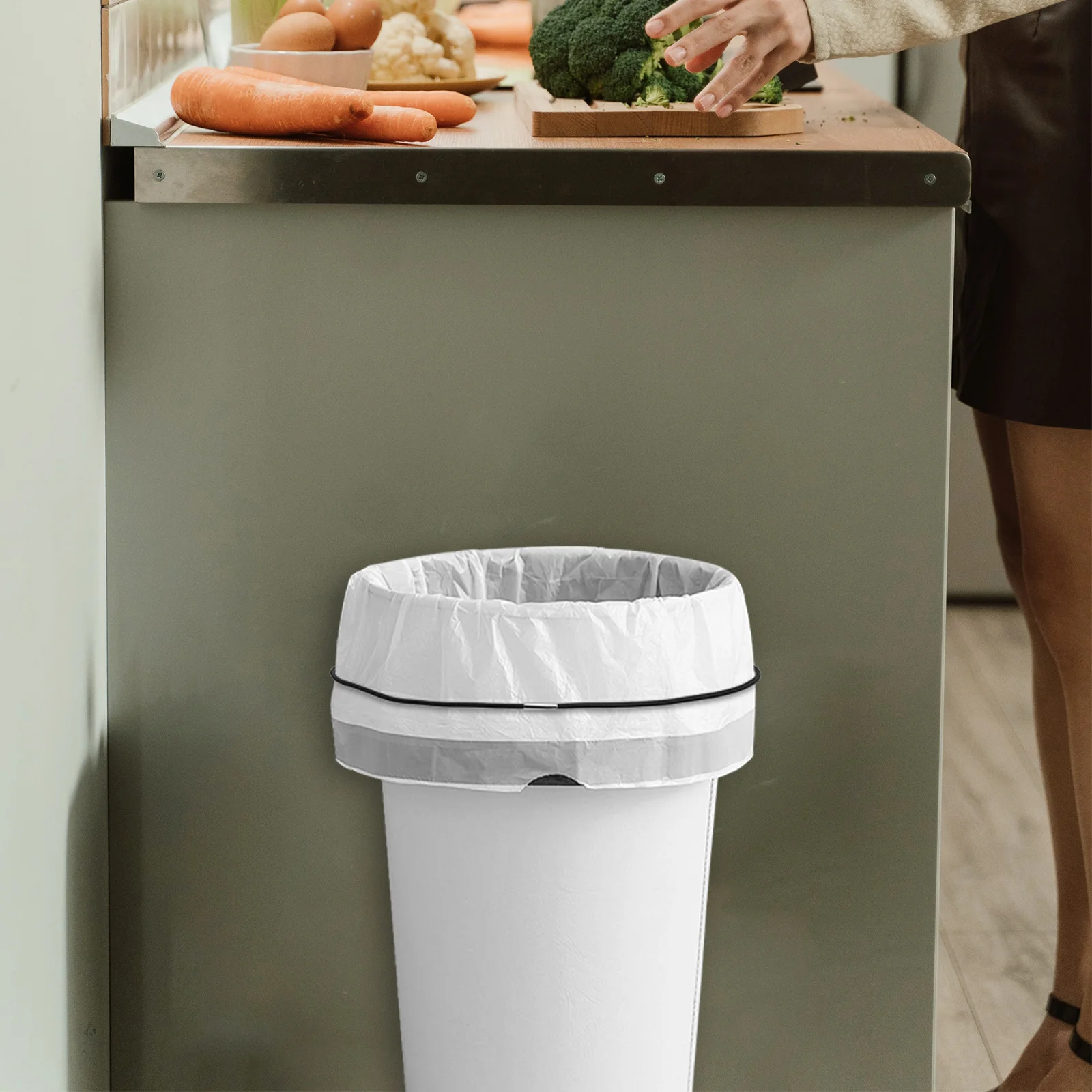 

6Pcs Elastic Bands for Trash Can Strong Hold Garbage Bag Fixing Rings Suitable All Sizes Household Waste Bin Organizer Tools