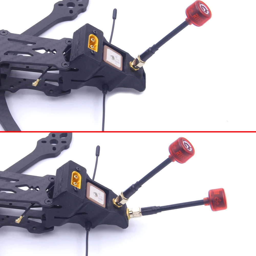 3D Impresso Módulo GPS Mount Holder, Antena em forma de T, Suporte SMA Fixo, Peças de assento para LongRange FPV Racing Drone Frame, XT60