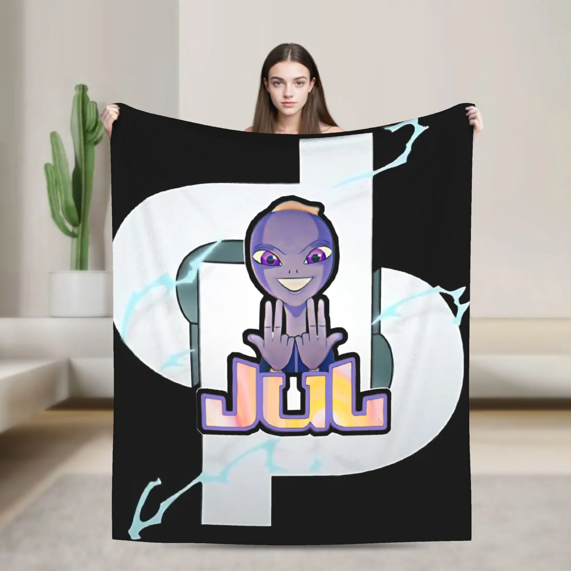 Jul rapper francês cama lança aconchegante novidade cobertores músico para sofá casa viagem escritório flanela colcha capa de cama