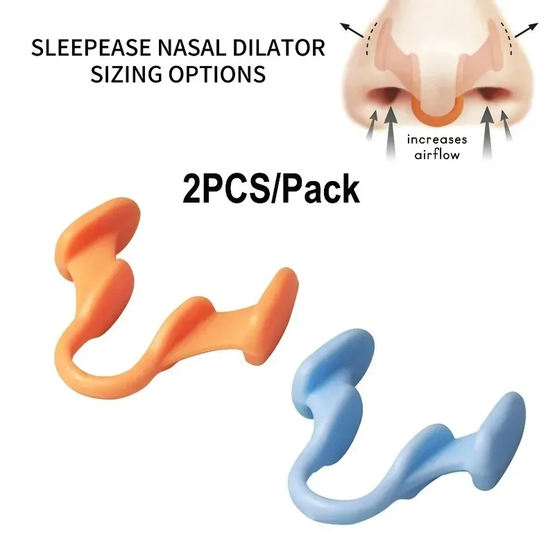 

2pcs Mini Stop Snoring Device Silicone Elastic Nose Clip Anti-Snoring Supplies To Prevent Snoring Good Sleep