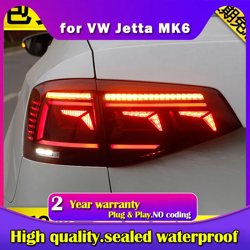 LED Tail Lights For VW Volkswagen Jetta 2015 2016 2017 2018 With Start Up Animation Sequential Indicator Rear Lamp Assembly