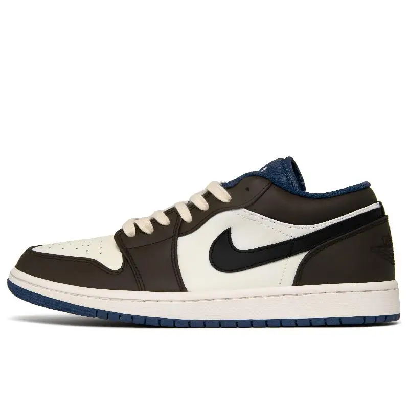 【Customize】Air Jordan 1 Vintage Basketball Shoes Men Low-top Brown Sneakers shoes 553558-414