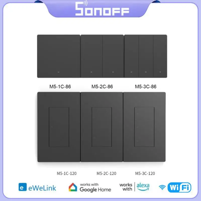 

1/2/3 Gang EU/ Wall Switch Smart Home SONOFF Smart 80/86/120 Type Switch M5 SwitchMan WiFi Support Ewelink Alexa Google Home