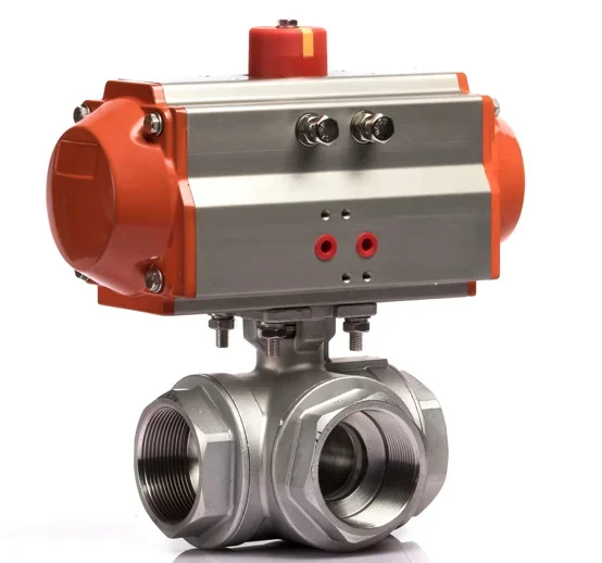 pneumatic /electric 3 way ball valve