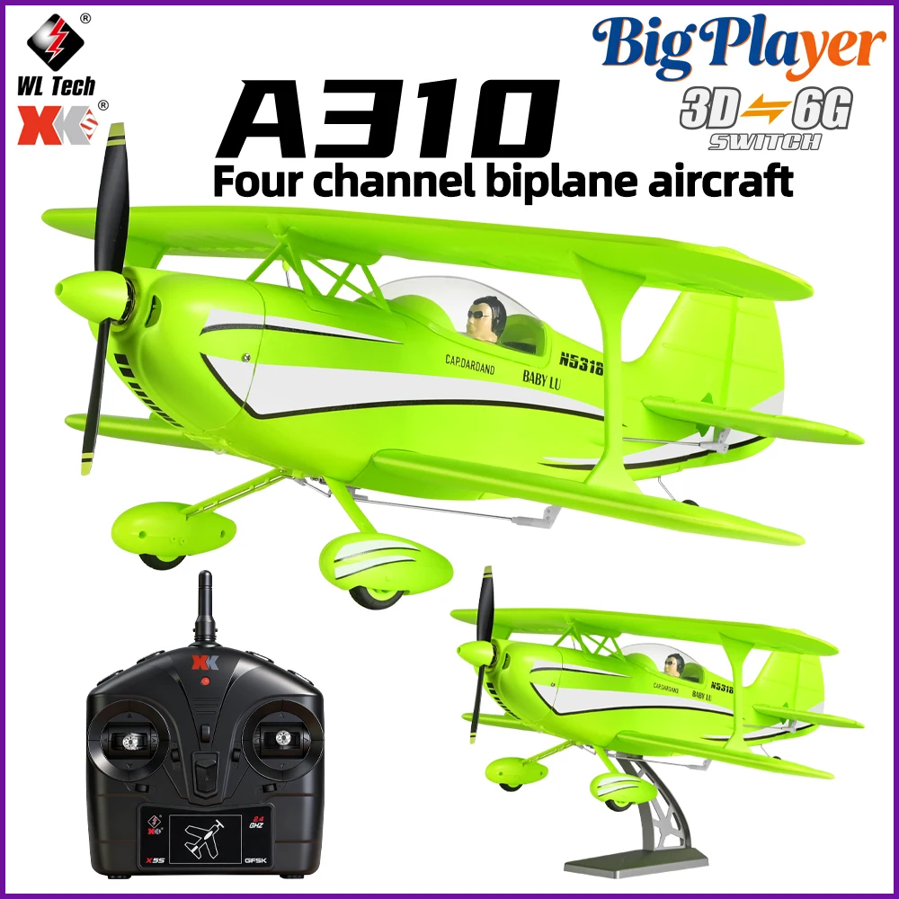 

WLtoys XK A310 Christen Eagle II 2.4G 4CH Brushless Motor 3D/6G Gyroscope Fixed Wing Biplane Aerobatic RC Airplane RTF Toy Gift