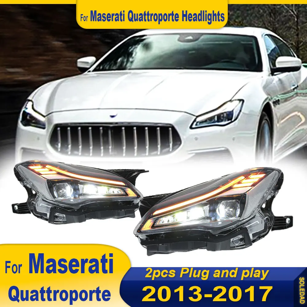 Conjunto de faros delanteros de luz LED para Maserati Quattroporte 2013 2014 2015 2016 2017 2018 2019 2020 2021, actualización de lámparas frontales LED completas