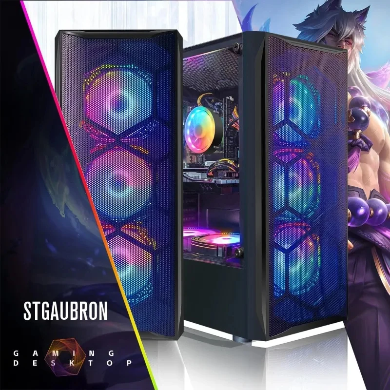 Gaming PC Desktop Computer, Core I7 up to 3.9 GHz, Radeon RX 580 8G, 16G RAM, 512G SSD, WiFi, Bluetooth 5.0, RGB - view 2