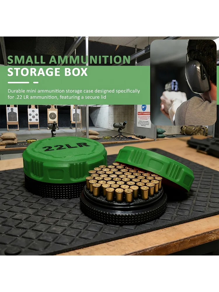 Mini .22LR Munitie Opbergdoos Zakformaat Geschikt voor 50 patronen Veilige schroefdeksel Duurzame koffer voor patronen van klein kaliber - afbeelding 2
